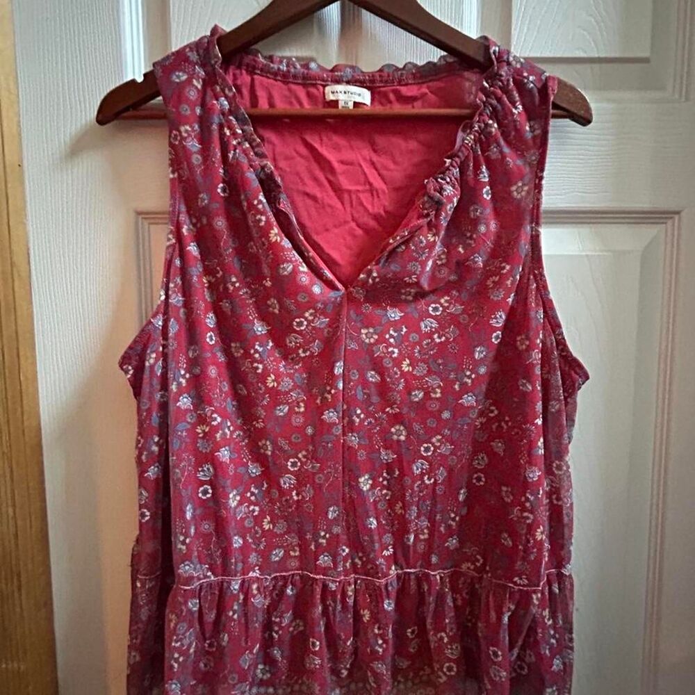 Max-studio Women's Pink and Red Blouse